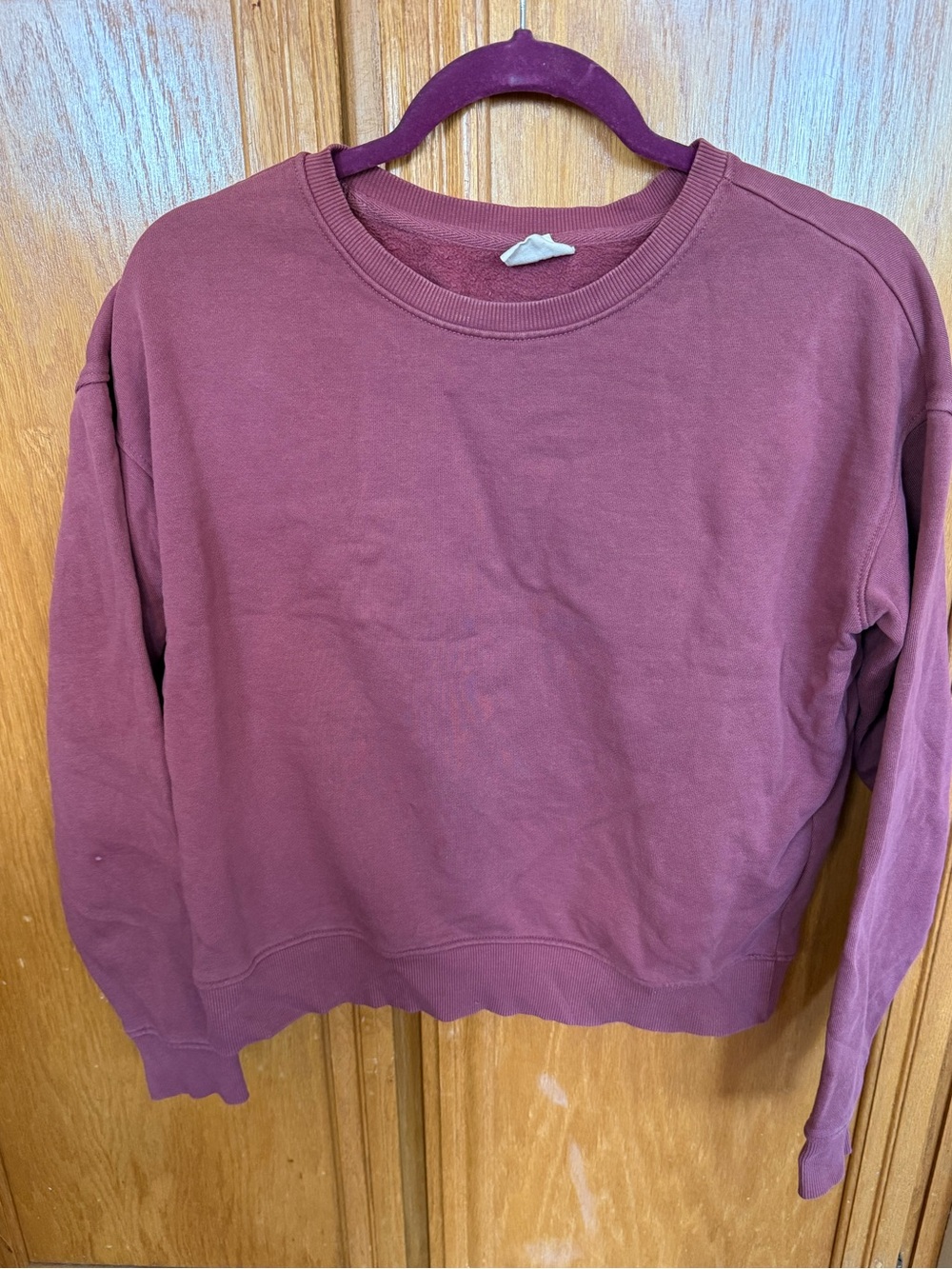 Pact Women's Crewneck Sweatshirt - Mauve size small in 100% organic cotton